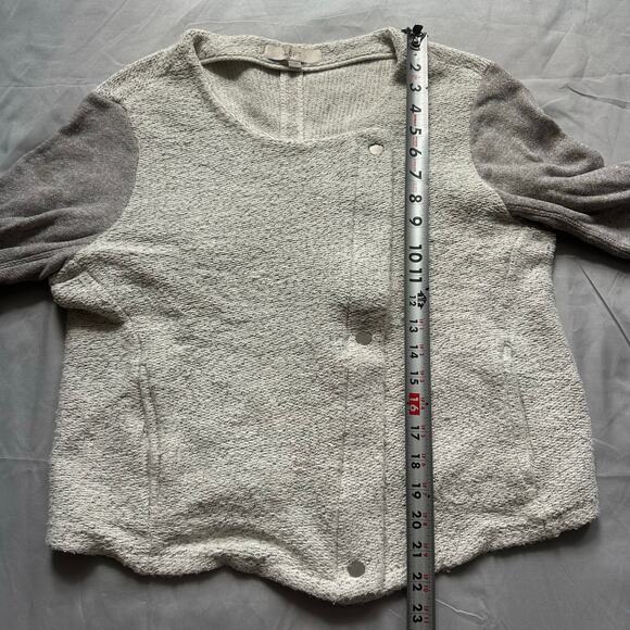 Ann Taylor LOFT Gray/Cream Button Up, Cardigan- L - Picture 6 of 8